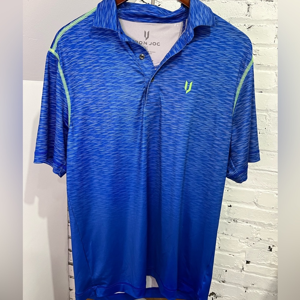 NWOT Iron Joc Blue Performance Golf Polo Shirt Men’s Medium Moisture Wicking